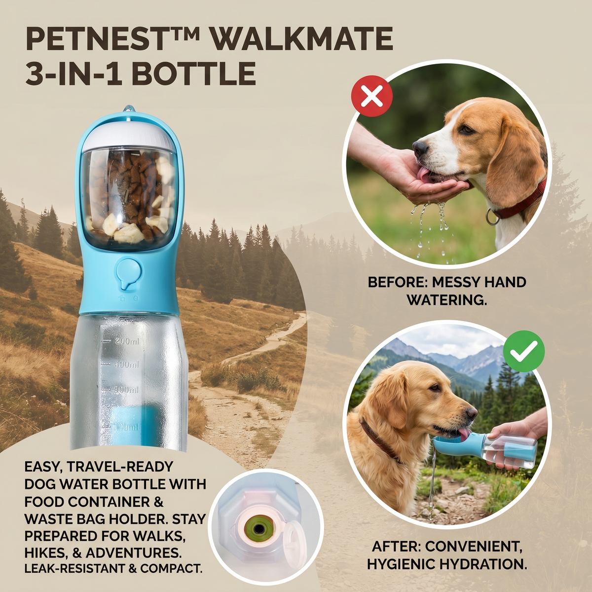 PetNest™ WalkMate 3-in-1 Bottle