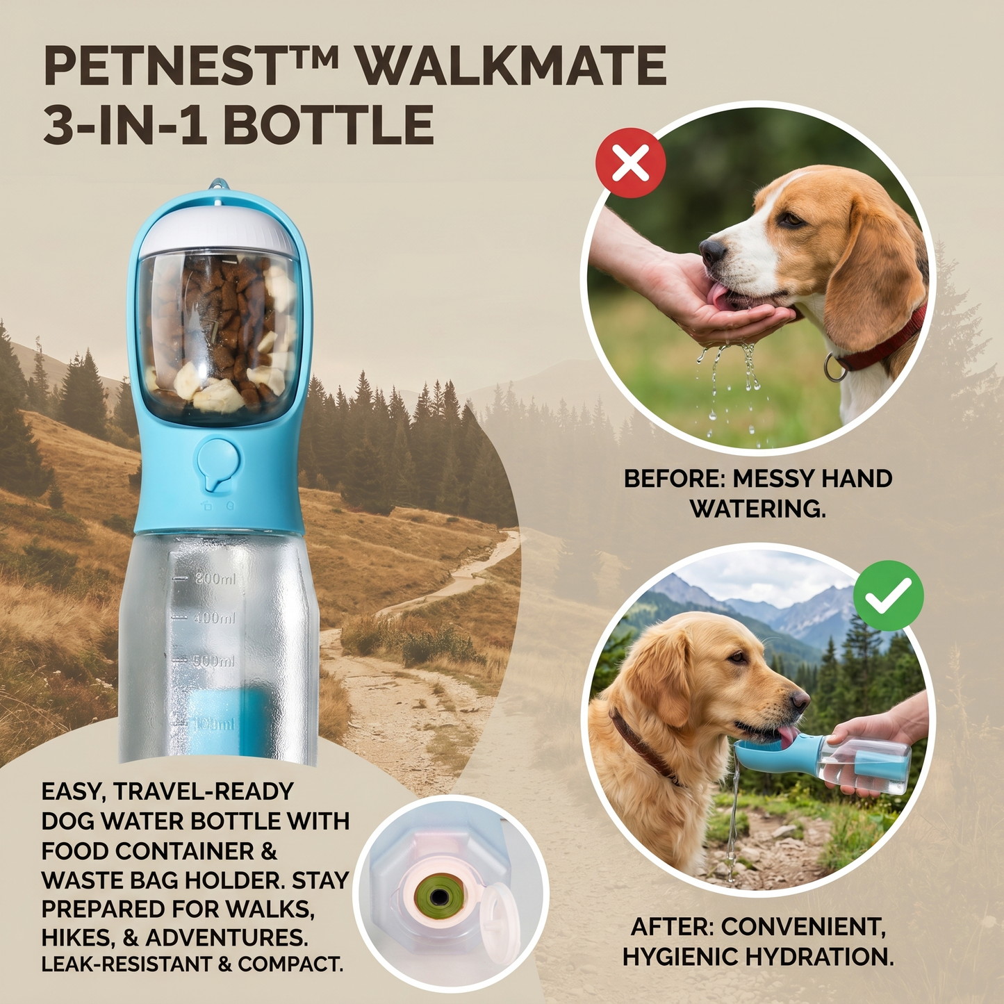 PetNest™ WalkMate 3-in-1 Bottle