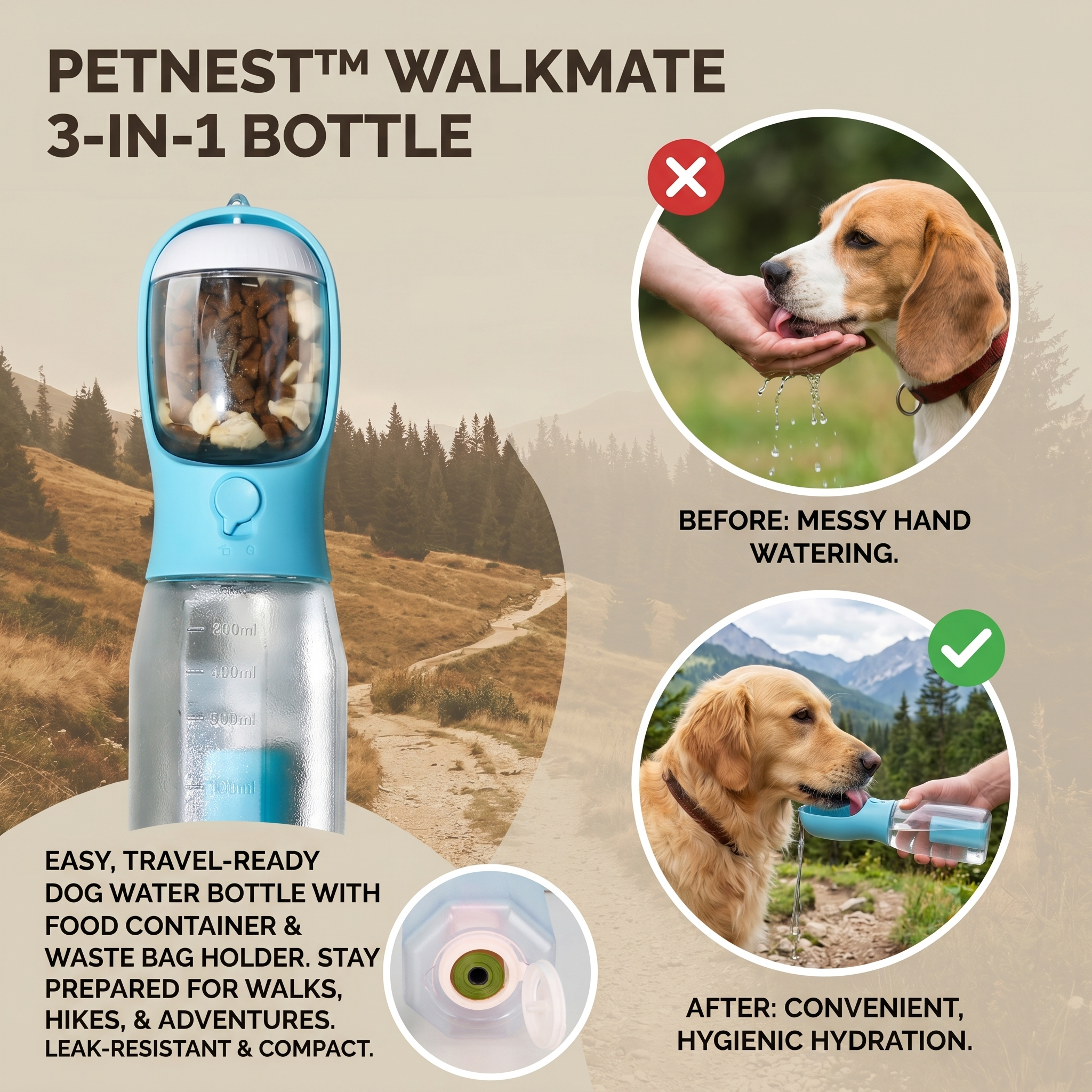 PetNest™ WalkMate 3-in-1 Bottle